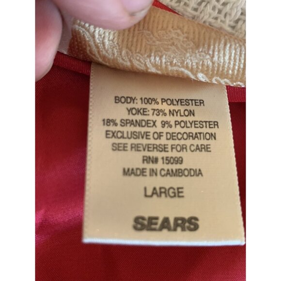 Vintage Inner Most 80s Nightgown Sears Satin Lace Red Black Long Slit Skirt Sz L - Picture 14 of 15